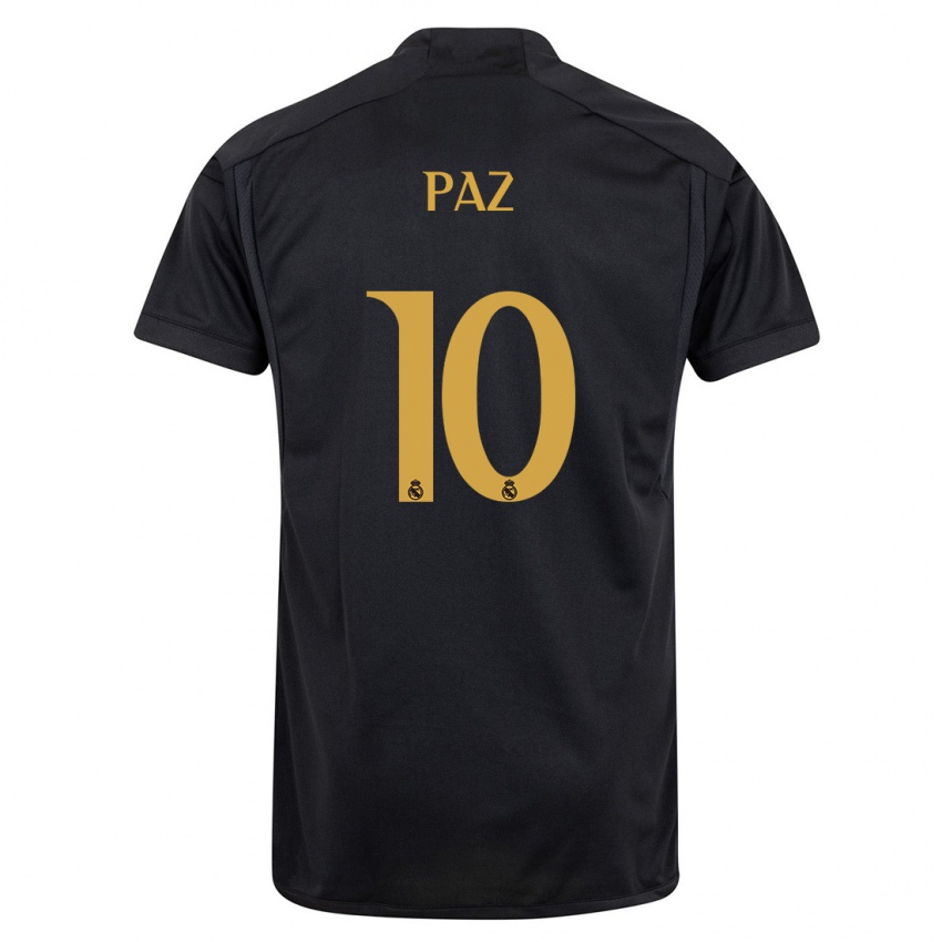 Niño Camiseta Nico Paz #10 Negro Equipación Tercera 2023/24 La Camisa Perú