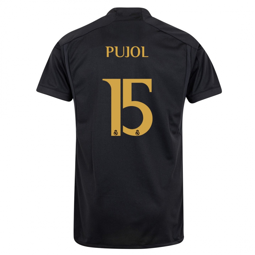 Niño Camiseta Edgar Pujol #15 Negro Equipación Tercera 2023/24 La Camisa Perú