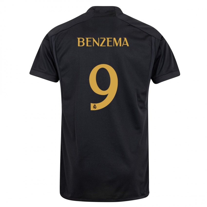 Niño Camiseta Karim Benzema #9 Negro Equipación Tercera 2023/24 La Camisa Perú