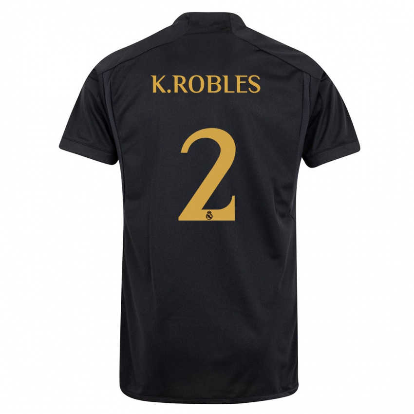 Niño Camiseta Kenti Robles #2 Negro Equipación Tercera 2023/24 La Camisa Perú