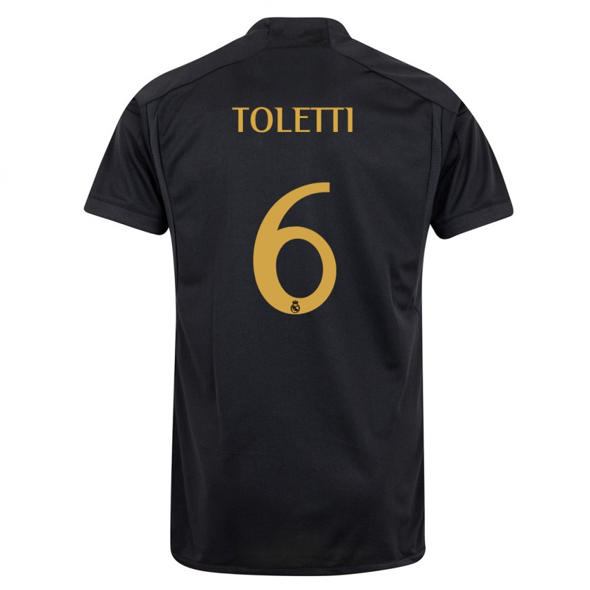 Niño Camiseta Sandie Toletti #6 Negro Equipación Tercera 2023/24 La Camisa Perú