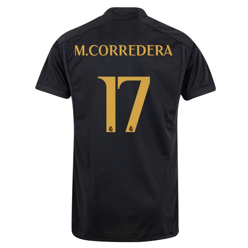 Niño Camiseta Marta Corredera #17 Negro Equipación Tercera 2023/24 La Camisa Perú