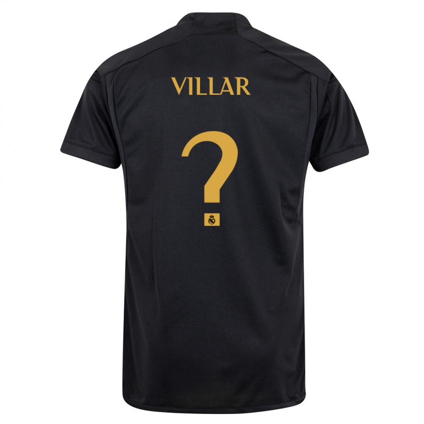 Niño Camiseta Javi Villar #0 Negro Equipación Tercera 2023/24 La Camisa Perú