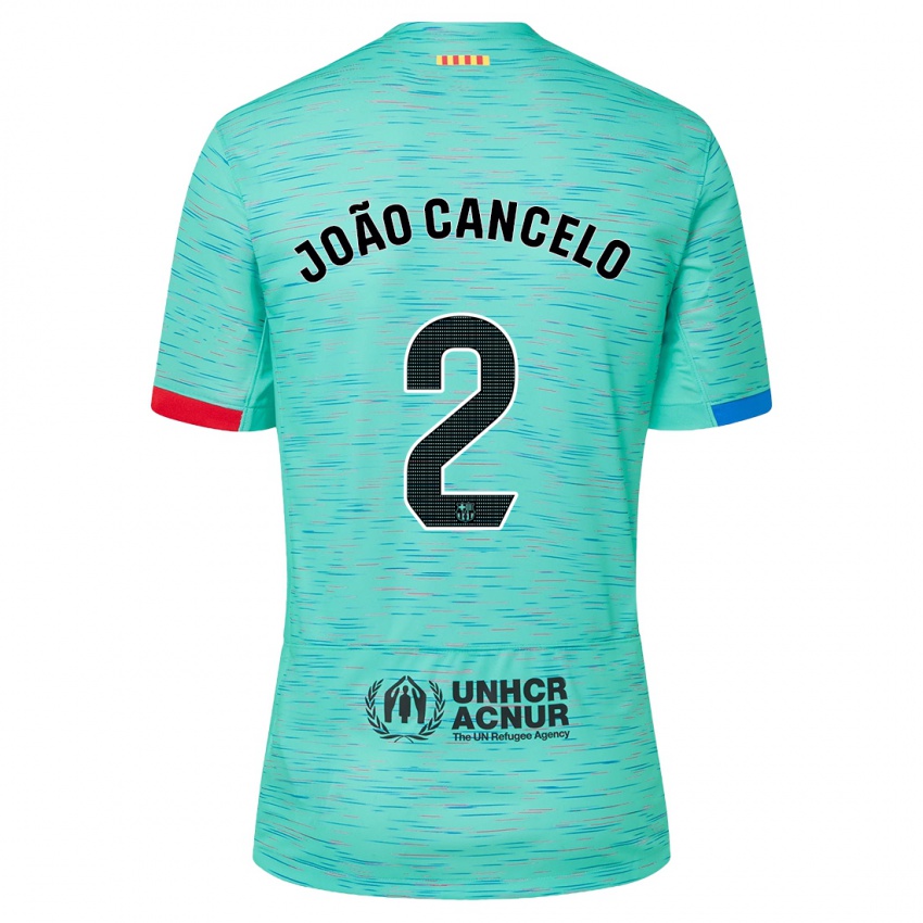 Niño Camiseta Joao Cancelo #2 Aguamarina Clara Equipación Tercera 2023/24 La Camisa Perú