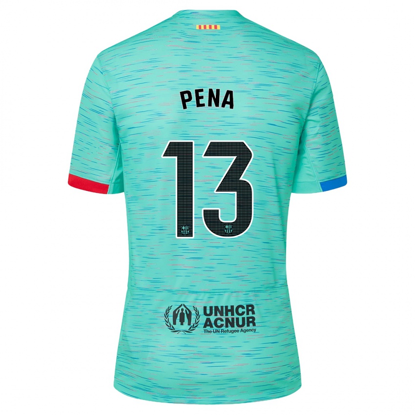 Niño Camiseta Inaki Pena #13 Aguamarina Clara Equipación Tercera 2023/24 La Camisa Perú