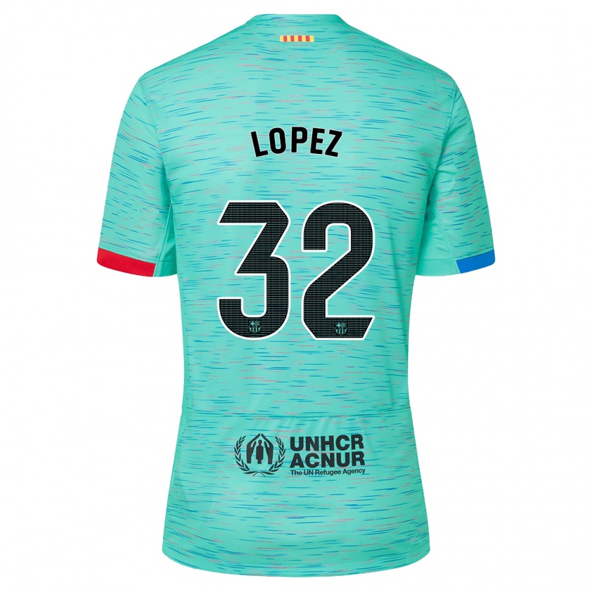 Niño Camiseta Fermin Lopez #32 Aguamarina Clara Equipación Tercera 2023/24 La Camisa Perú