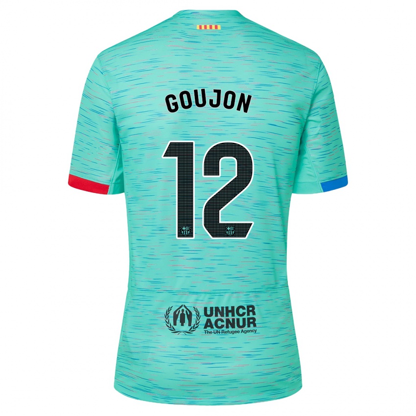 Niño Camiseta Iker Goujón #12 Aguamarina Clara Equipación Tercera 2023/24 La Camisa Perú