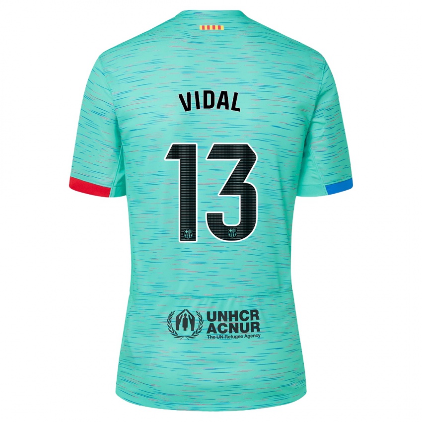 Niño Camiseta Marc Vidal #13 Aguamarina Clara Equipación Tercera 2023/24 La Camisa Perú