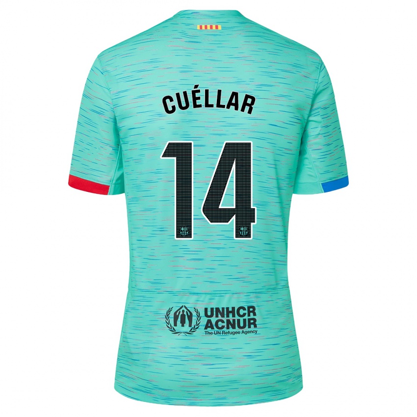 Niño Camiseta Jaume Cuéllar #14 Aguamarina Clara Equipación Tercera 2023/24 La Camisa Perú