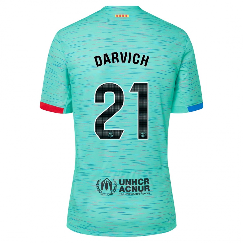 Niño Camiseta Noah Darvich #21 Aguamarina Clara Equipación Tercera 2023/24 La Camisa Perú