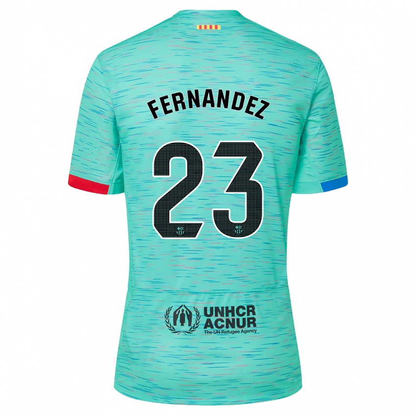 Niño Camiseta Pelayo Fernandez #23 Aguamarina Clara Equipación Tercera 2023/24 La Camisa Perú