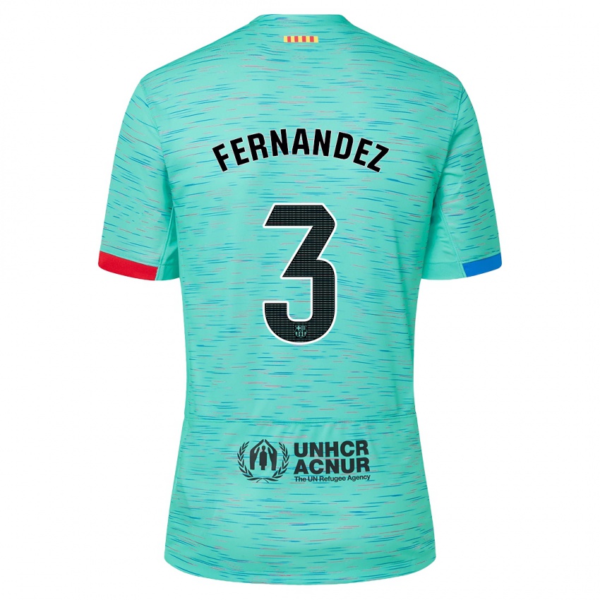 Niño Camiseta Jana Fernandez #3 Aguamarina Clara Equipación Tercera 2023/24 La Camisa Perú