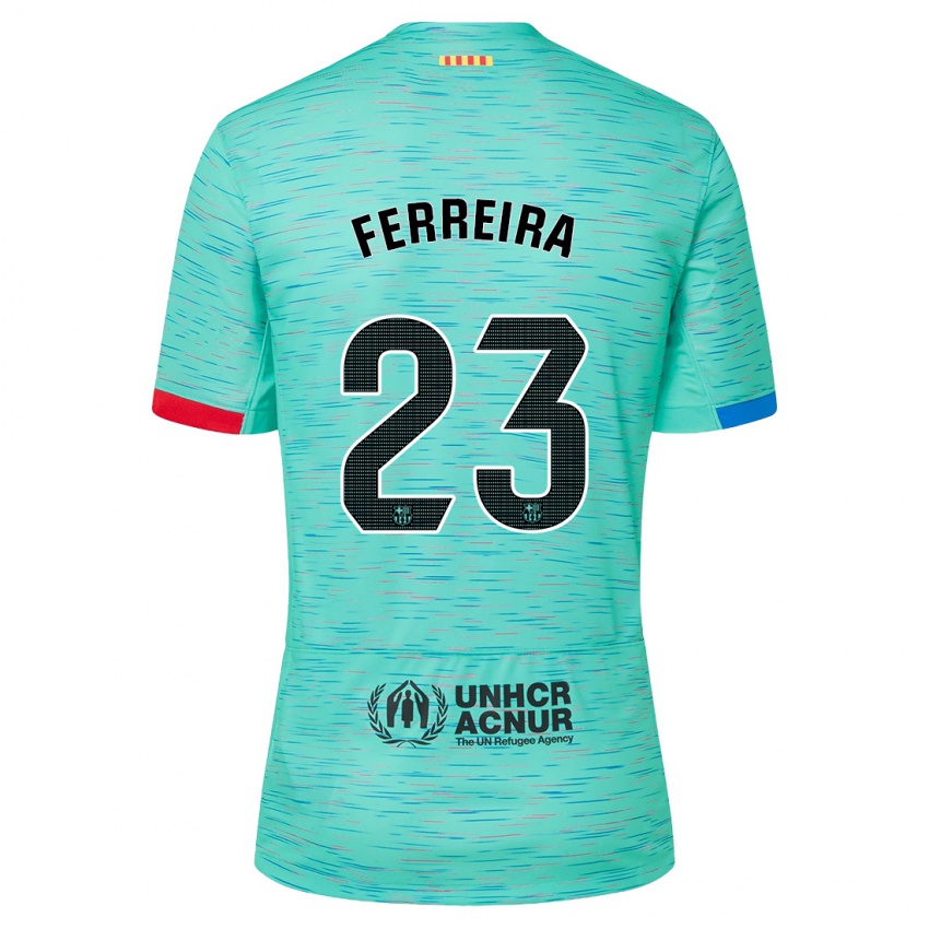 Niño Camiseta Geyse Ferreira #23 Aguamarina Clara Equipación Tercera 2023/24 La Camisa Perú