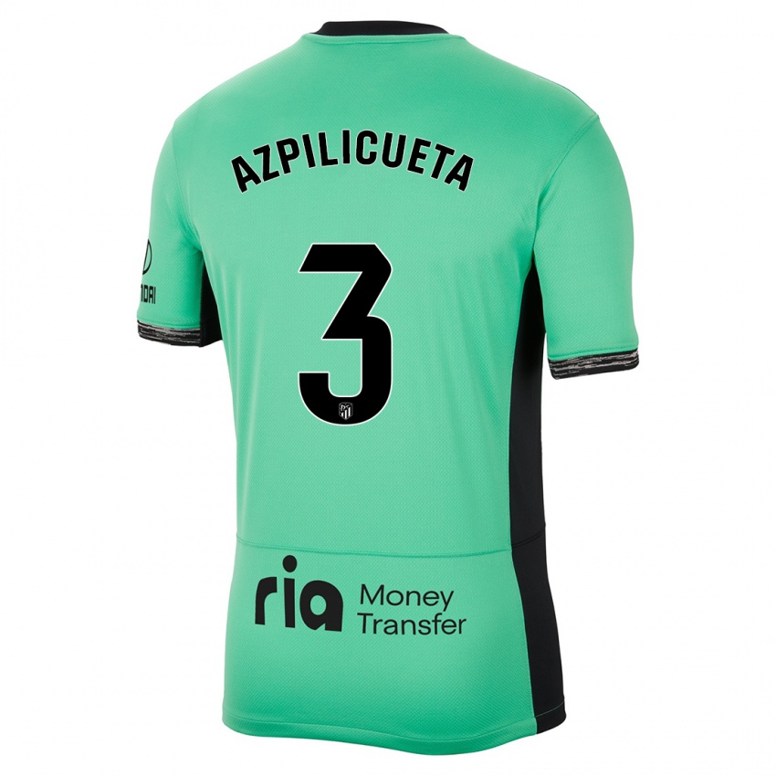 Niño Camiseta César Azpilicueta #3 Primavera Verde Equipación Tercera 2023/24 La Camisa Perú