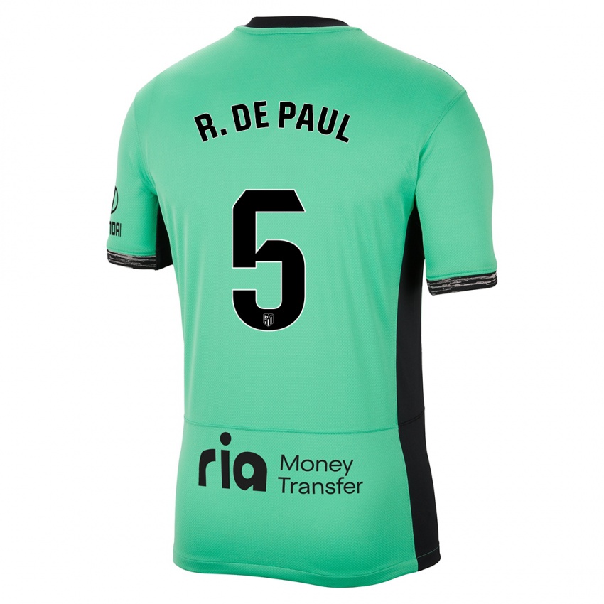 Niño Camiseta Rodrigo De Paul #5 Primavera Verde Equipación Tercera 2023/24 La Camisa Perú