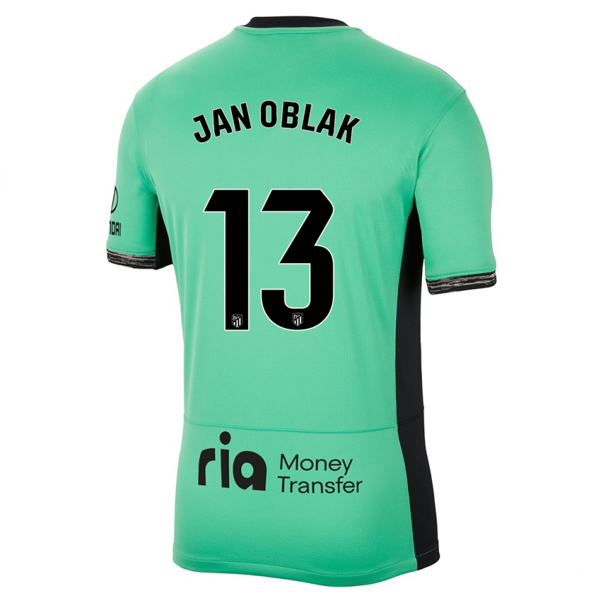 Niño Camiseta Jan Oblak #13 Primavera Verde Equipación Tercera 2023/24 La Camisa Perú