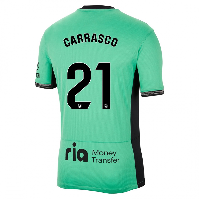 Niño Camiseta Yannick Carrasco #21 Primavera Verde Equipación Tercera 2023/24 La Camisa Perú