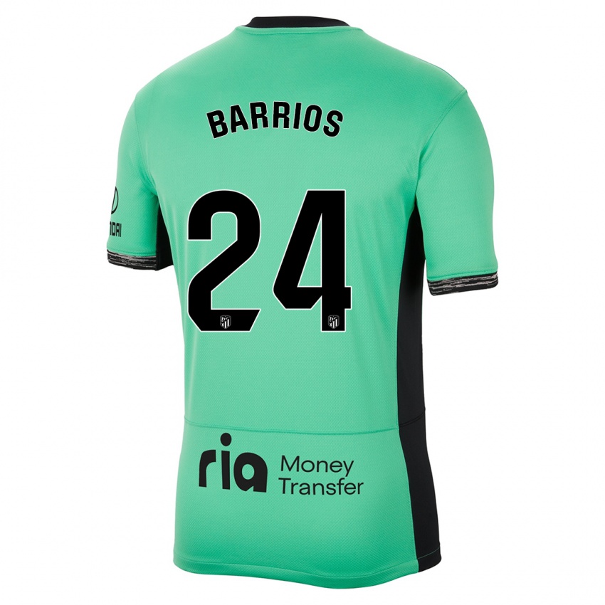 Niño Camiseta Pablo Barrios #24 Primavera Verde Equipación Tercera 2023/24 La Camisa Perú