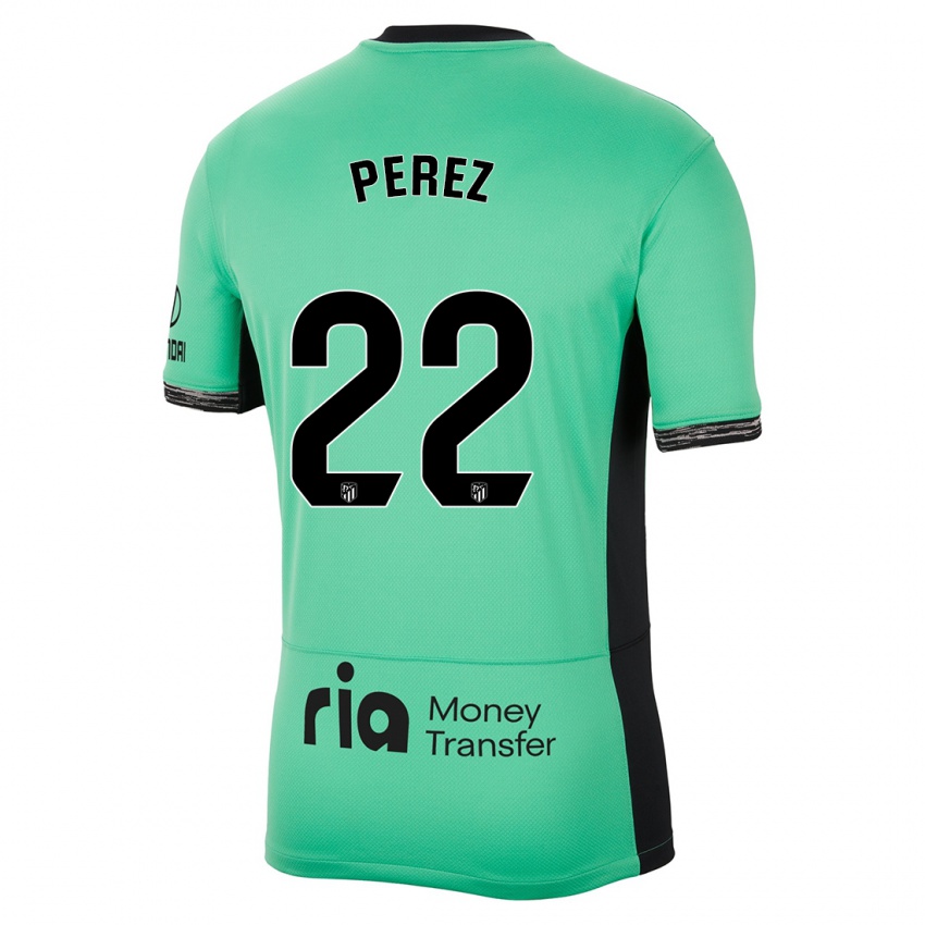 Niño Camiseta Pablo Pérez #22 Primavera Verde Equipación Tercera 2023/24 La Camisa Perú