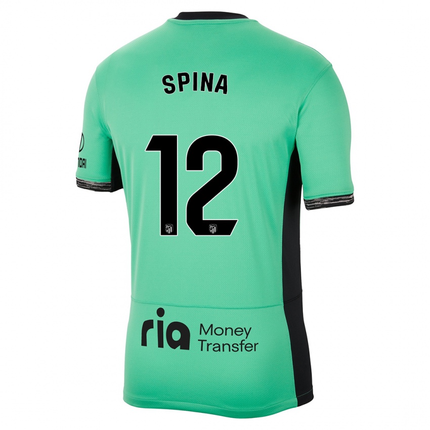 Niño Camiseta Gerónimo Spina #12 Primavera Verde Equipación Tercera 2023/24 La Camisa Perú