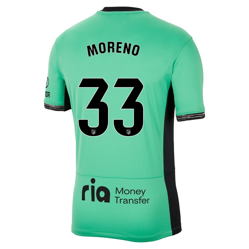 Niño Camiseta Alberto Moreno #33 Primavera Verde Equipación Tercera 2023/24 La Camisa Perú