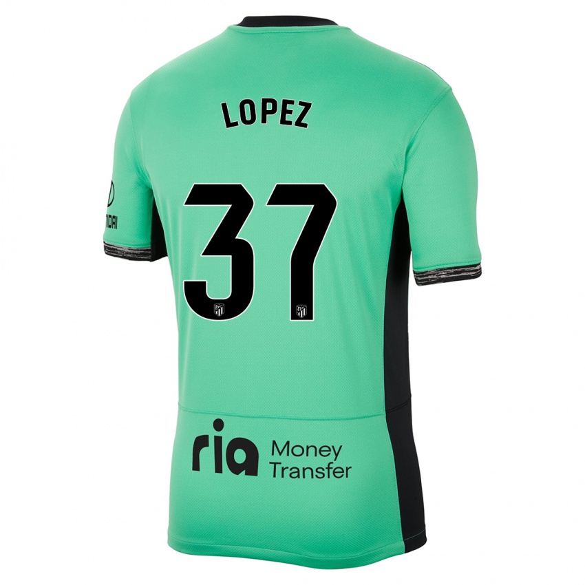 Niño Camiseta Alex Lopez #37 Primavera Verde Equipación Tercera 2023/24 La Camisa Perú