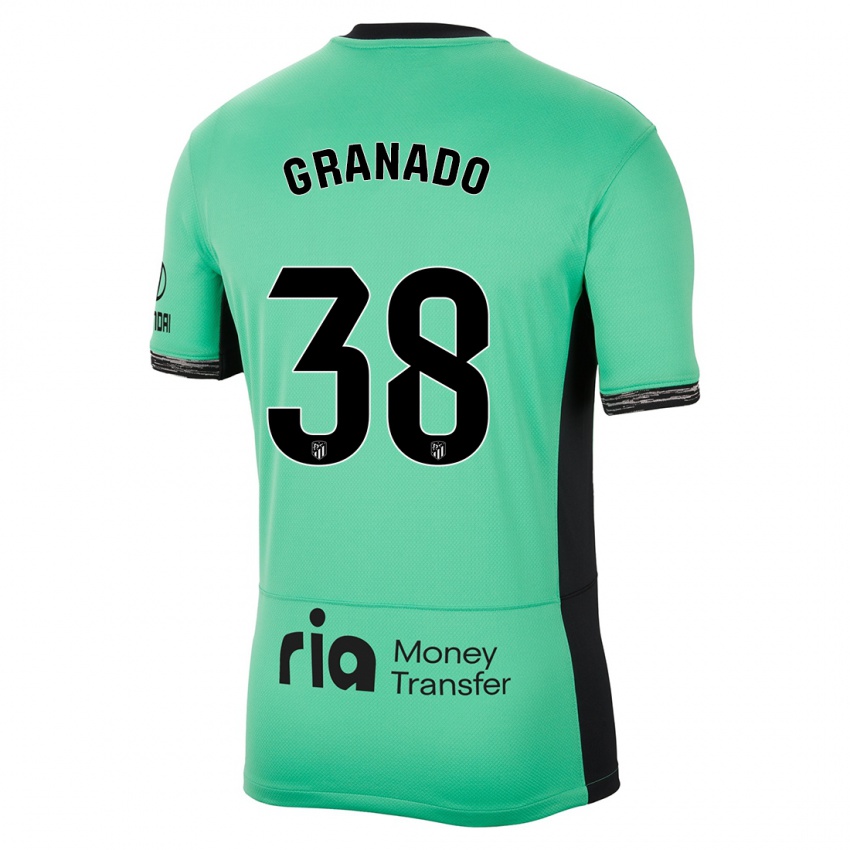 Niño Camiseta Adrian Granado #38 Primavera Verde Equipación Tercera 2023/24 La Camisa Perú