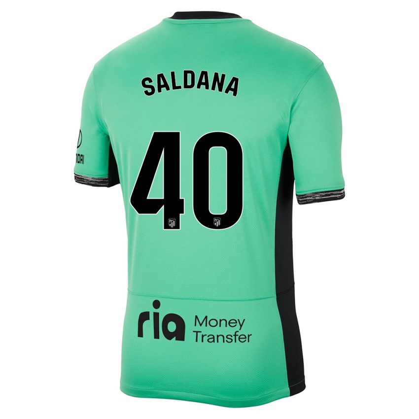 Niño Camiseta Jose Saldana #40 Primavera Verde Equipación Tercera 2023/24 La Camisa Perú