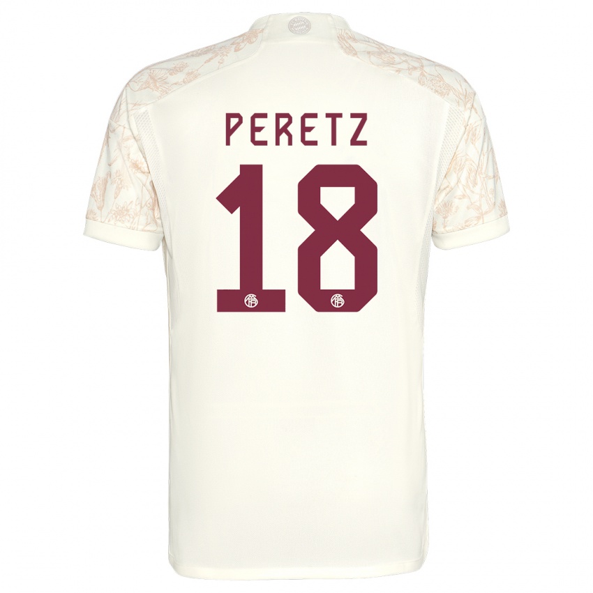 Niño Camiseta Daniel Peretz #18 Blanquecino Equipación Tercera 2023/24 La Camisa Perú