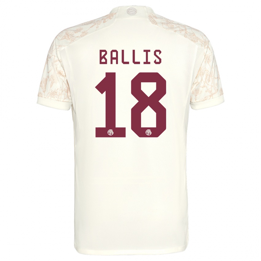 Niño Camiseta Benjamin Ballis #18 Blanquecino Equipación Tercera 2023/24 La Camisa Perú