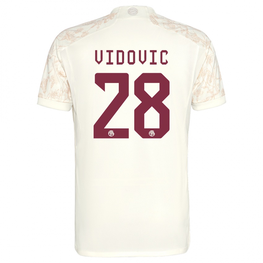 Niño Camiseta Gabriel Vidovic #28 Blanquecino Equipación Tercera 2023/24 La Camisa Perú