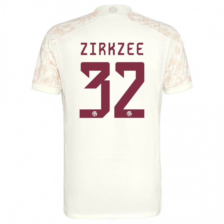 Niño Camiseta Joshua Zirkzee #32 Blanquecino Equipación Tercera 2023/24 La Camisa Perú