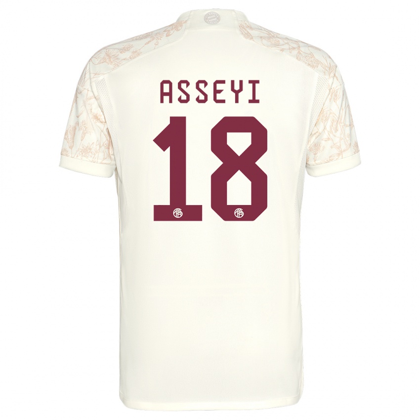 Niño Camiseta Viviane Asseyi #18 Blanquecino Equipación Tercera 2023/24 La Camisa Perú