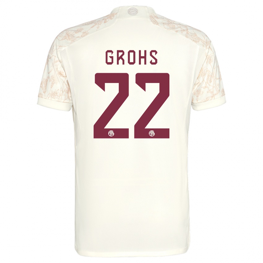 Niño Camiseta Maria Luisa Grohs #22 Blanquecino Equipación Tercera 2023/24 La Camisa Perú