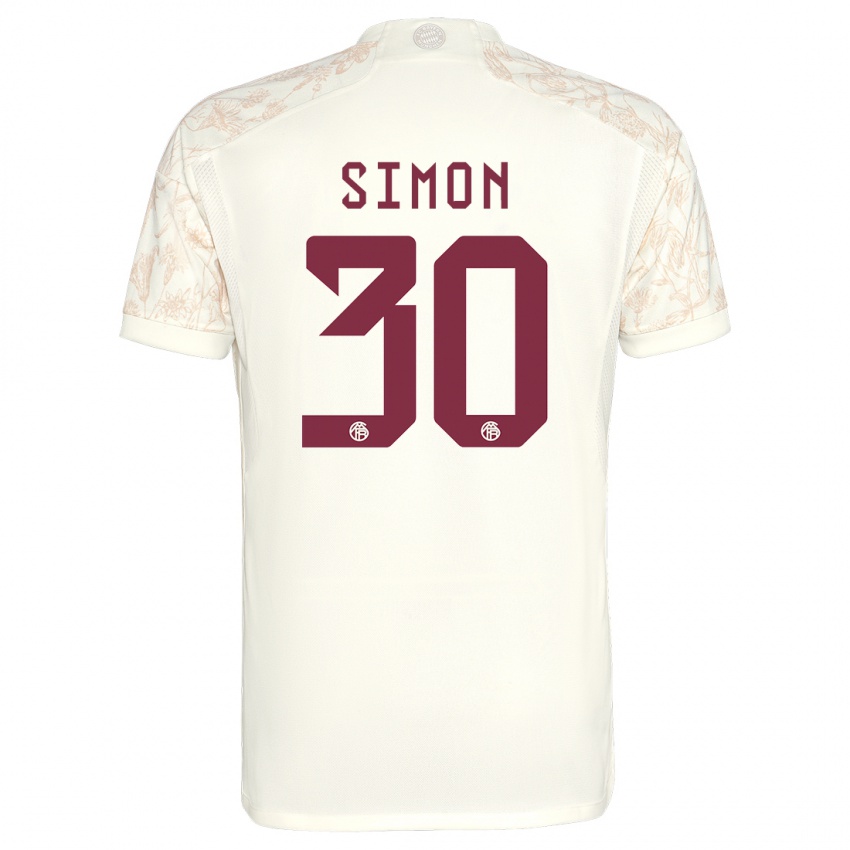 Niño Camiseta Carolin Simon #30 Blanquecino Equipación Tercera 2023/24 La Camisa Perú