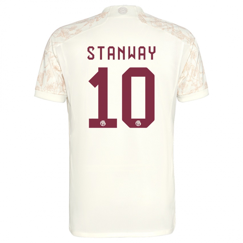 Niño Camiseta Georgia Stanway #10 Blanquecino Equipación Tercera 2023/24 La Camisa Perú