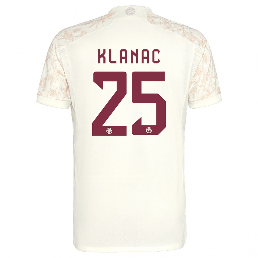 Niño Camiseta Luka Klanac #25 Blanquecino Equipación Tercera 2023/24 La Camisa Perú