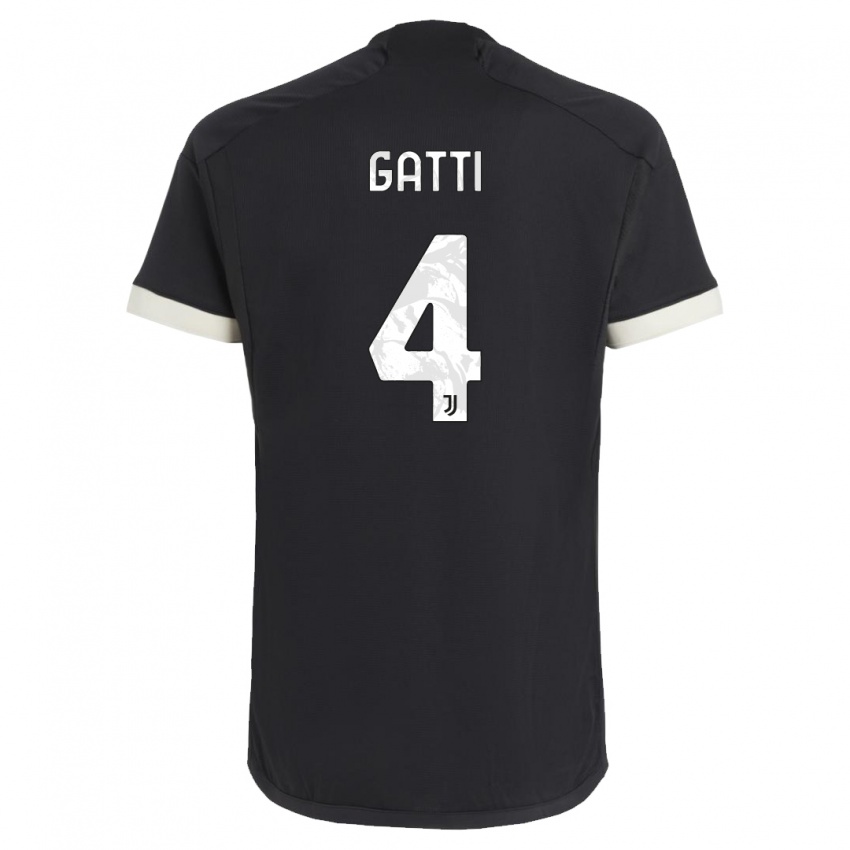 Niño Camiseta Federico Gatti #4 Negro Equipación Tercera 2023/24 La Camisa Perú