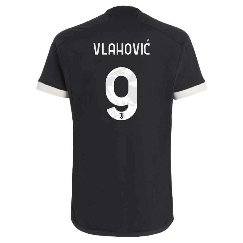 Niño Camiseta Dusan Vlahovic #9 Negro Equipación Tercera 2023/24 La Camisa Perú