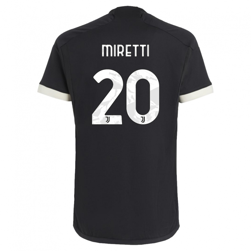 Niño Camiseta Fabio Miretti #20 Negro Equipación Tercera 2023/24 La Camisa Perú