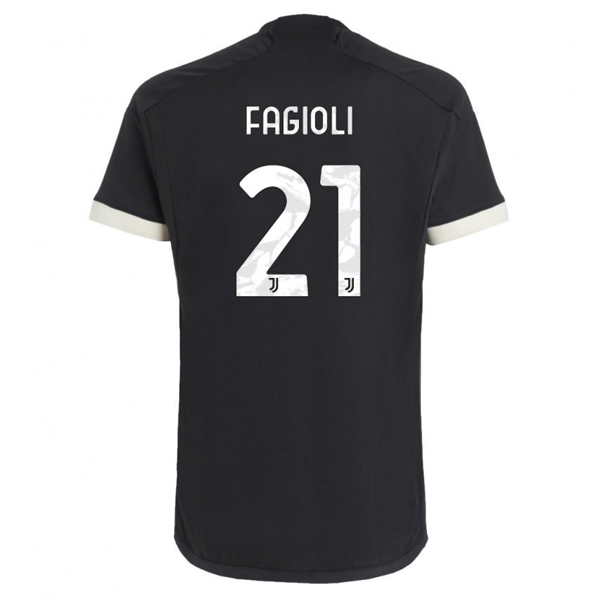 Niño Camiseta Nicolo Fagioli #21 Negro Equipación Tercera 2023/24 La Camisa Perú