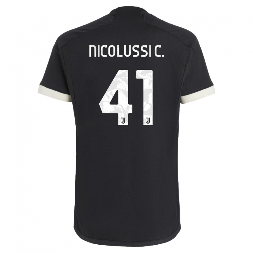 Niño Camiseta Hans Nicolussi Caviglia #41 Negro Equipación Tercera 2023/24 La Camisa Perú