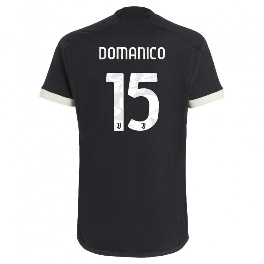 Niño Camiseta Saverio Domanico #15 Negro Equipación Tercera 2023/24 La Camisa Perú