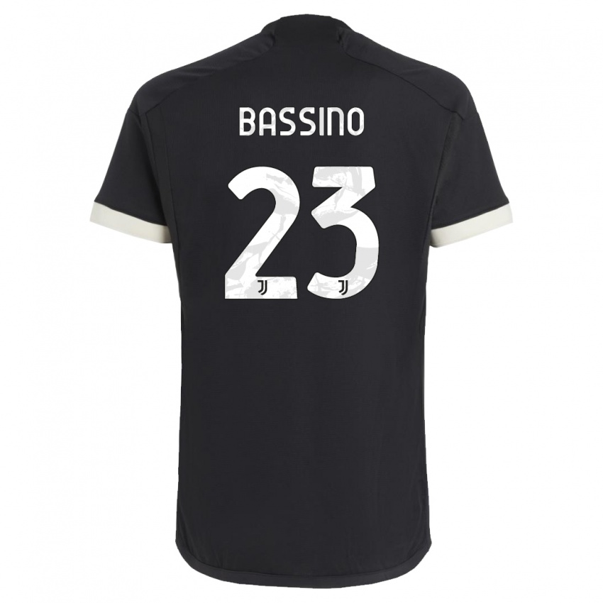 Niño Camiseta Alessandro Bassino #23 Negro Equipación Tercera 2023/24 La Camisa Perú