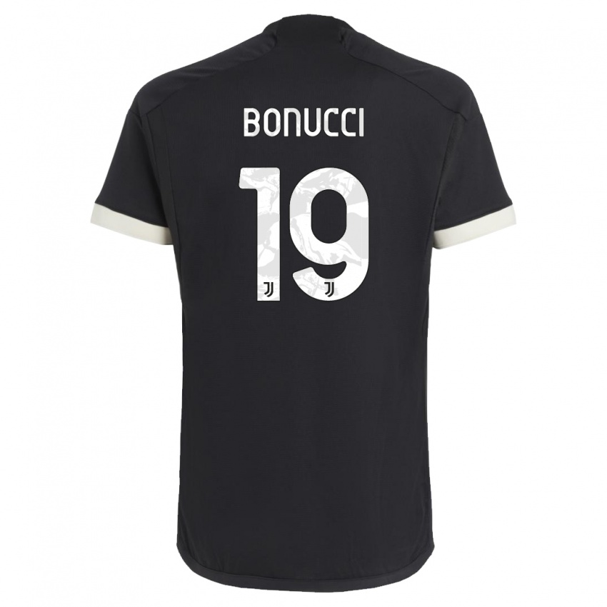 Niño Camiseta Leonardo Bonucci #19 Negro Equipación Tercera 2023/24 La Camisa Perú