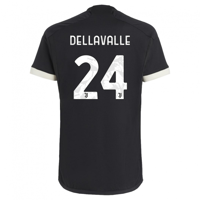 Niño Camiseta Lorenzo Dellavalle #24 Negro Equipación Tercera 2023/24 La Camisa Perú