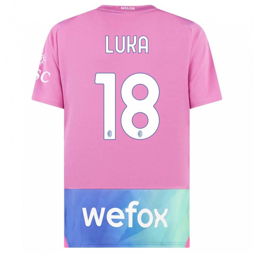 Niño Camiseta Luka Romero #18 Rosado Morado Equipación Tercera 2023/24 La Camisa Perú