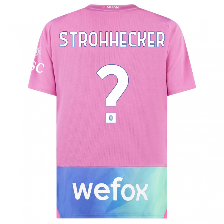 Niño Camiseta Riccardo Strohhecker #0 Rosado Morado Equipación Tercera 2023/24 La Camisa Perú