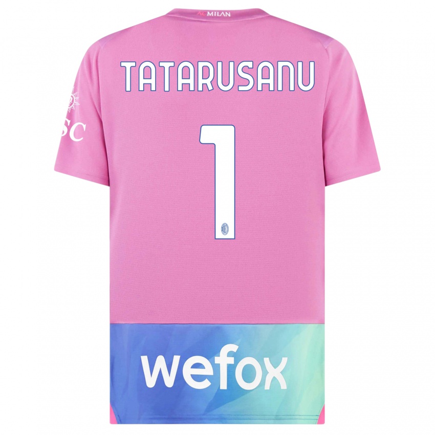 Niño Camiseta Ciprian Tatarusanu #1 Rosado Morado Equipación Tercera 2023/24 La Camisa Perú