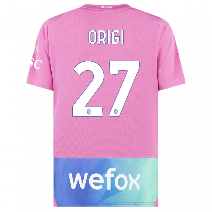 Niño Camiseta Divock Origi #27 Rosado Morado Equipación Tercera 2023/24 La Camisa Perú